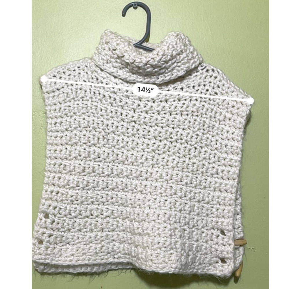 Toddler Poncho Crochet Knit Sweater Turtleneck